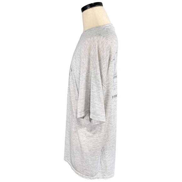 Vintage 90s North American Nina Crew T-Shirt Gray Nautical Ship Graphic Large - Picture 10 of 10